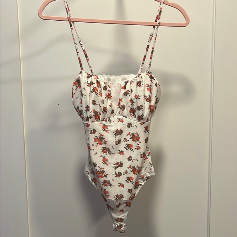 Floral White Bodysuit